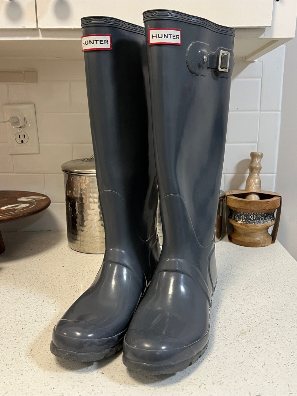 Hunter Tall Rain Boots in Charcoal